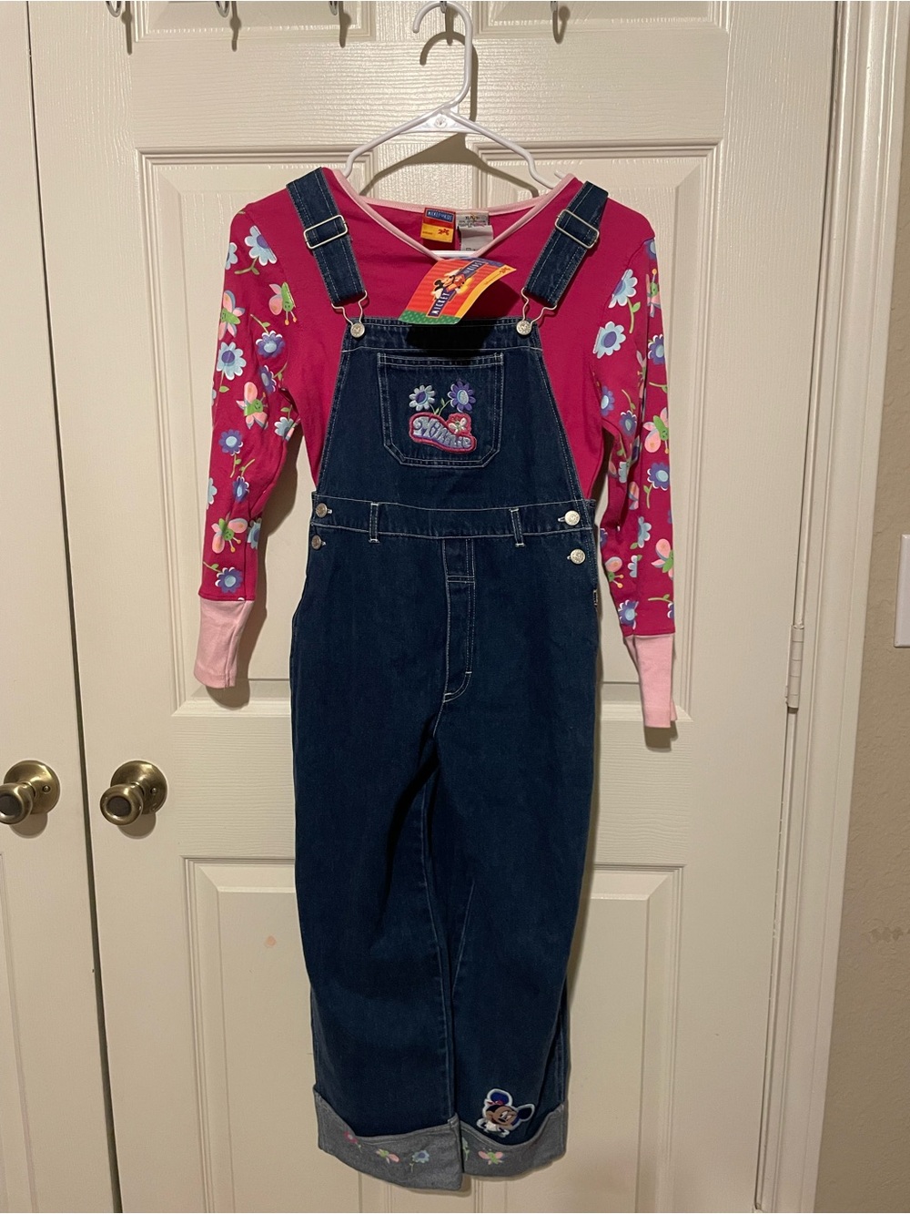Y2K Vintage Disney Mickey Mouse Kids 2-Piece Outfit - Overall – Size XL 7/8– NWT